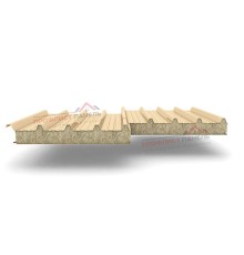 Кровельные сэндвич-панели из минеральной ваты, ширина 1000 мм, толщина 180 мм, 0.5/0.5, RAL1014