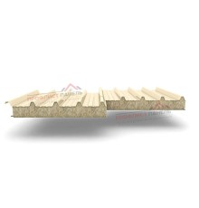 Кровельные сэндвич-панели из минеральной ваты, ширина 1000 мм, толщина 50 мм, 0.5/0.5, RAL1015