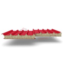 Кровельные сэндвич-панели из минеральной ваты, ширина 1200 мм, толщина 20 мм, 0.5/0.5, RAL3020