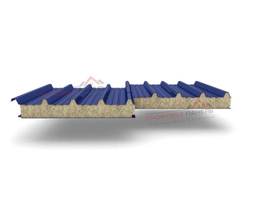 Кровельные сэндвич-панели из минеральной ваты, ширина 1200 мм, толщина 10 мм, 0.5/0.5, RAL5005
