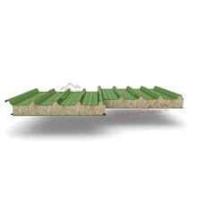 Кровельные сэндвич-панели из минеральной ваты, ширина 1000 мм, толщина 10 мм, 0.5/0.5, RAL6002