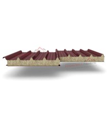 Кровельные сэндвич-панели из минеральной ваты, ширина 1000 мм, толщина 50 мм, 0.5/0.5, RAL3009