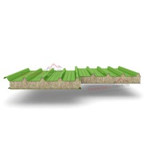 Кровельные сэндвич-панели из минеральной ваты, ширина 1000 мм, толщина 10 мм, 0.5/0.5, RAL6018