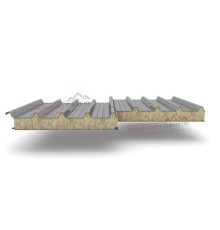 Кровельные сэндвич-панели из минеральной ваты, ширина 1000 мм, толщина 10 мм, 0.5/0.5, RAL7004