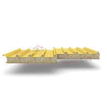 Кровельные сэндвич-панели из минеральной ваты, ширина 1000 мм, толщина 20 мм, 0.5/0.5, RAL1018