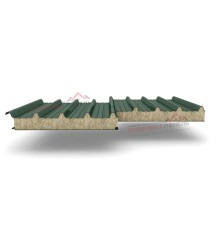 Кровельные сэндвич-панели из минеральной ваты, ширина 1000 мм, толщина 50 мм, 0.5/0.5, RAL6005