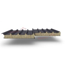 Кровельные сэндвич-панели из минеральной ваты, ширина 1000 мм, толщина 50 мм, 0.5/0.5, RAL7024