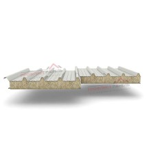 Кровельные сэндвич-панели из минеральной ваты, ширина 1200 мм, толщина 50 мм, 0.5/0.5, RAL7035