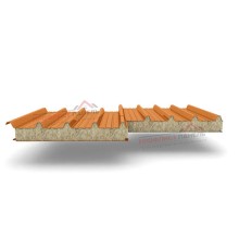 Кровельные сэндвич-панели из минеральной ваты, ширина 1200 мм, толщина 20 мм, 0.5/0.5, RAL2004