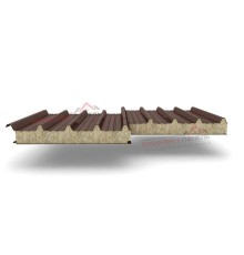 Кровельные сэндвич-панели из минеральной ваты, ширина 1000 мм, толщина 100 мм, 0.5/0.5, RAL8017