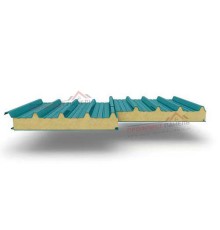 Кровельные сэндвич панели из пенополиуретана, ширина 1000 мм, толщина 100 мм, 0.5/0.5, RAL5021