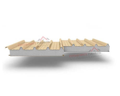Кровельные сэндвич-панели из пенополистирола, ширина 1000 мм, толщина 10 мм, 0.5/0.5, RAL1014