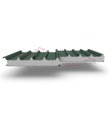 Кровельные сэндвич-панели из пенополистирола, ширина 1200 мм, толщина 80 мм, 0.5/0.5, RAL6005