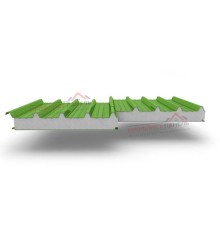 Кровельные сэндвич-панели из пенополистирола, ширина 1200 мм, толщина 100 мм, 0.5/0.5, RAL6018