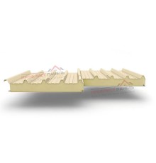 Кровельные сэндвич-панели из пенополиизоцианурата, ширина 1000 мм, толщина 220 мм, 0.5/0.5, RAL1015