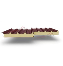 Кровельные сэндвич-панели из пенополиизоцианурата, ширина 1000 мм, толщина 100 мм, 0.5/0.5, RAL3009