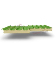 Кровельные сэндвич-панели из пенополиизоцианурата, ширина 1200 мм, толщина 200 мм, 0.5/0.5, RAL6018