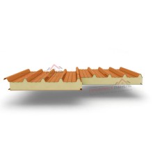 Кровельные сэндвич-панели из пенополиизоцианурата, ширина 1200 мм, толщина 100 мм, 0.5/0.5, RAL2004