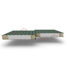 Стеновые сэндвич-панели комбинированные (мин. вата и ППС), ширина 1200 мм, толщина 150 мм, 0.5/0.5, RAL6005