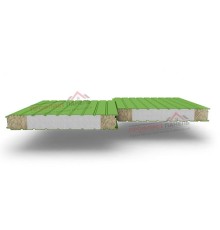 Стеновые сэндвич-панели комбинированные (мин. вата и ППС), ширина 1200 мм, толщина 150 мм, 0.5/0.5, RAL6018