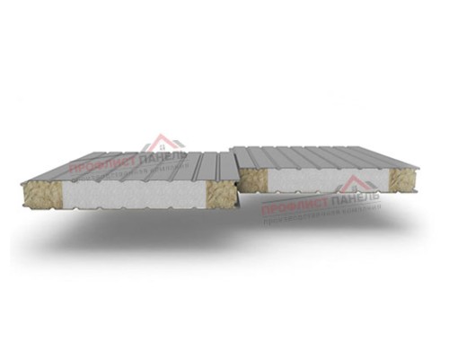 Стеновые сэндвич-панели комбинированные (мин. вата и ППС), ширина 1160 мм, толщина 150 мм, 0.5/0.5, RAL7004