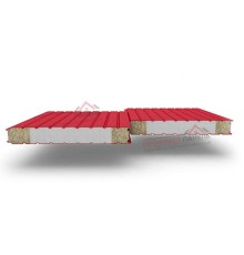 Стеновые сэндвич-панели комбинированные (мин. вата и ППС), ширина 1200 мм, толщина 150 мм, 0.5/0.5, RAL3020