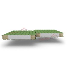 Стеновые сэндвич-панели комбинированные (мин. вата и ППС), ширина 1200 мм, толщина 150 мм, 0.5/0.5, RAL6002