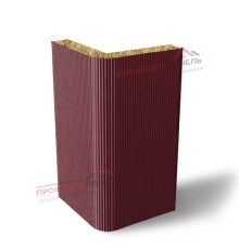 Вертикальная угловая сэндвич-панель из минеральной ваты, ширина 1000 мм, толщина 30 мм, 0.5/0.5, RAL3005