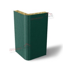 Вертикальная угловая сэндвич-панель из минеральной ваты, ширина 1000 мм, толщина 30 мм, 0.5/0.5, RAL6005