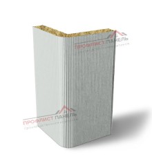 Вертикальная угловая сэндвич-панель из минеральной ваты, ширина 1000 мм, толщина 30 мм, 0.5/0.5, RAL7047