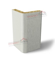 Вертикальная угловая сэндвич-панель из минеральной ваты, ширина 1000 мм, толщина 60 мм, 0.5/0.5, RAL9002