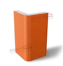 Вертикальная угловая сэндвич-панель из пенополистирола, ширина 1000 мм, толщина 250 мм, 0.5/0.5, RAL2004