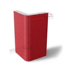 Вертикальная угловая сэндвич-панель из пенополистирола, ширина 1200 мм, толщина 100 мм, 0.5/0.5, RAL3020