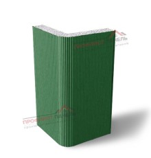 Вертикальная угловая сэндвич-панель из пенополистирола, ширина 1200 мм, толщина 100 мм, 0.5/0.5, RAL6002