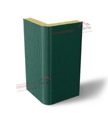 Вертикальная угловая сэндвич-панель из пенополиизоцианурата, ширина 1200 мм, толщина 10 мм, 0.5/0.5, RAL6005