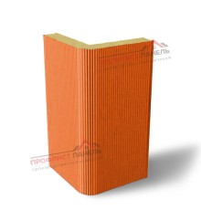 Вертикальная угловая сэндвич-панель из пенополиизоцианурата, ширина 1200 мм, толщина 10 мм, 0.5/0.5, RAL2004