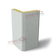 Вертикальная угловая сэндвич-панель из пенополиизоцианурата, ширина 1200 мм, толщина 40 мм, 0.5/0.5, RAL7047