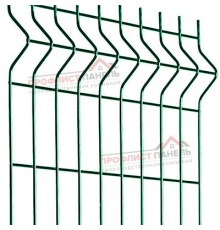 Сетка сварная 3D ППК RAL 6005, 1,53x2,5 м, ячейка 50x200x4 мм, 3Р