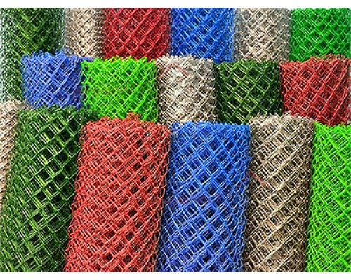 Сетка рабица цинк с ППК RAL, 1,5x10 м, ячейка 55x55x2,5