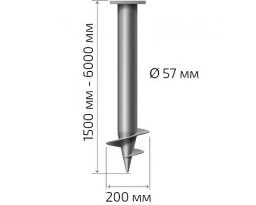 Свая винтовая 57x3,5мм / однолопастная 140x4,0мм / 1,5м / ППК