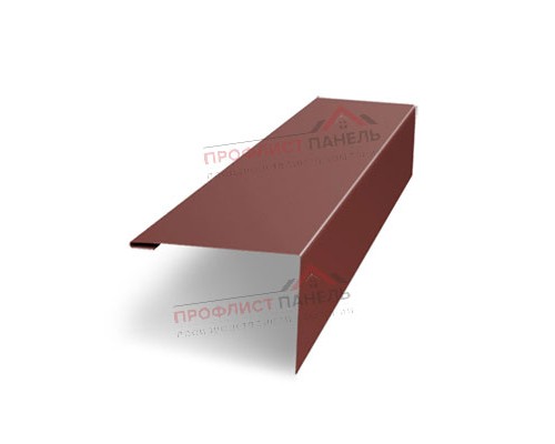 Нащельник (для калиток и ворот) 25х35 жалюзи Milan, Tokyo, Palermo 0,5 Velur RAL 3009 оксидно-красный (L1,68)