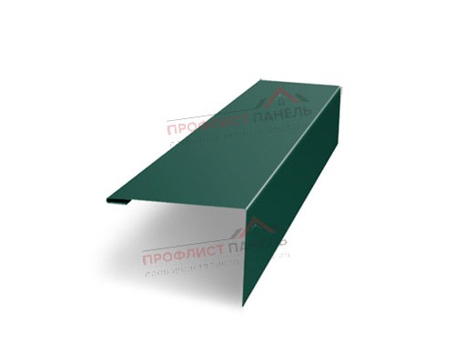 Нащельник (для калиток и ворот) 25х35 жалюзи Milan, Tokyo, Palermo 0,45 PE-double с пленкой RAL 6005 зеленый мох (L1,68)