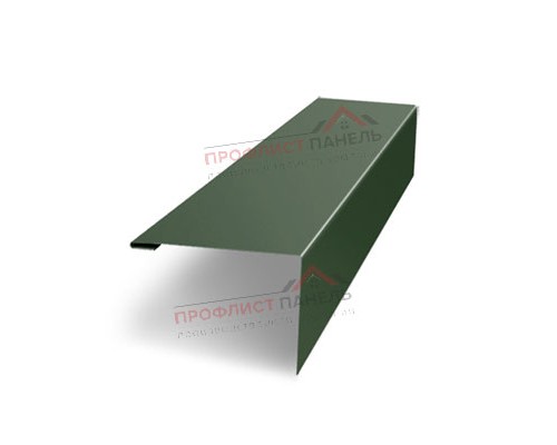 Нащельник (для калиток и ворот) 25х35 жалюзи Milan, Tokyo, Palermo 0,5 GreenCoat Pural BT, matt RR 11 темно-зеленый (L1,68)
