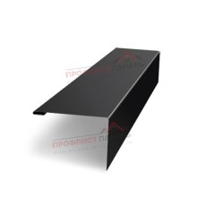 Нащельник (для калиток и ворот) 25х35 жалюзи Milan, Tokyo, Palermo 0,45 PE-double с пленкой RAL 9005 черный (L1,68)
