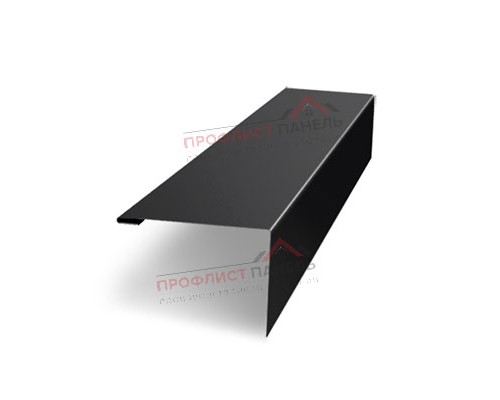 Нащельник (для калиток и ворот) 25х35 жалюзи Milan, Tokyo, Palermo 0,5 Satin Мatt RAL 9005 черный (L1,68)