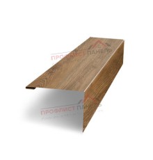 Нащельник (для калиток и ворот) 25х35 жалюзи Milan, Tokyo, Palermo 0,45 Print-double Elite Antique wood (L1,68)