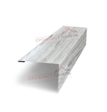 Нащельник (для калиток и ворот) 25х35 жалюзи Milan, Tokyo, Palermo 0,45 Print Elite Snow wood (L1,68)