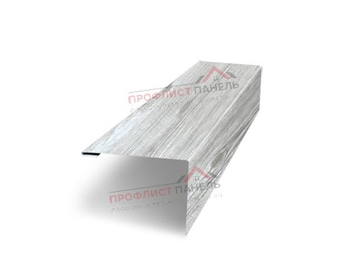 Нащельник (для калиток и ворот) 25х35 жалюзи Milan, Tokyo, Palermo 0,45 Print Elite Snow wood (L1,68)