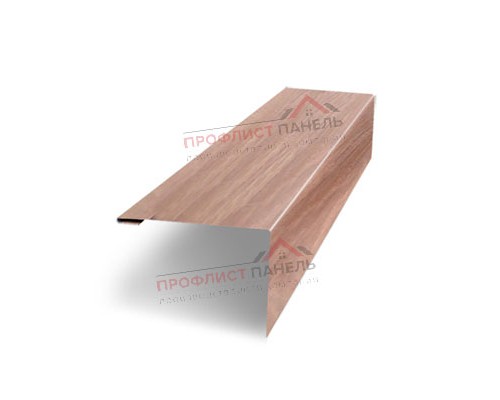 Нащельник (для калиток и ворот) 25х35 жалюзи Milan, Tokyo, Palermo 0,45 Print Elite White wood (L1,68)