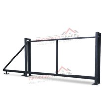 Ворота откатные Жалюзи к кирпичному столбу 2,0х4,5 RAL 7016